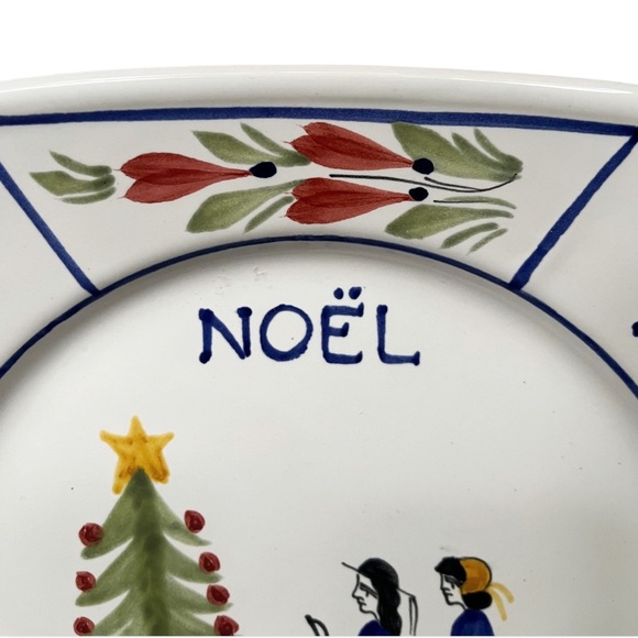 RARE Quimper 1981 Christmas Noel Plate - Picture 4 of 9